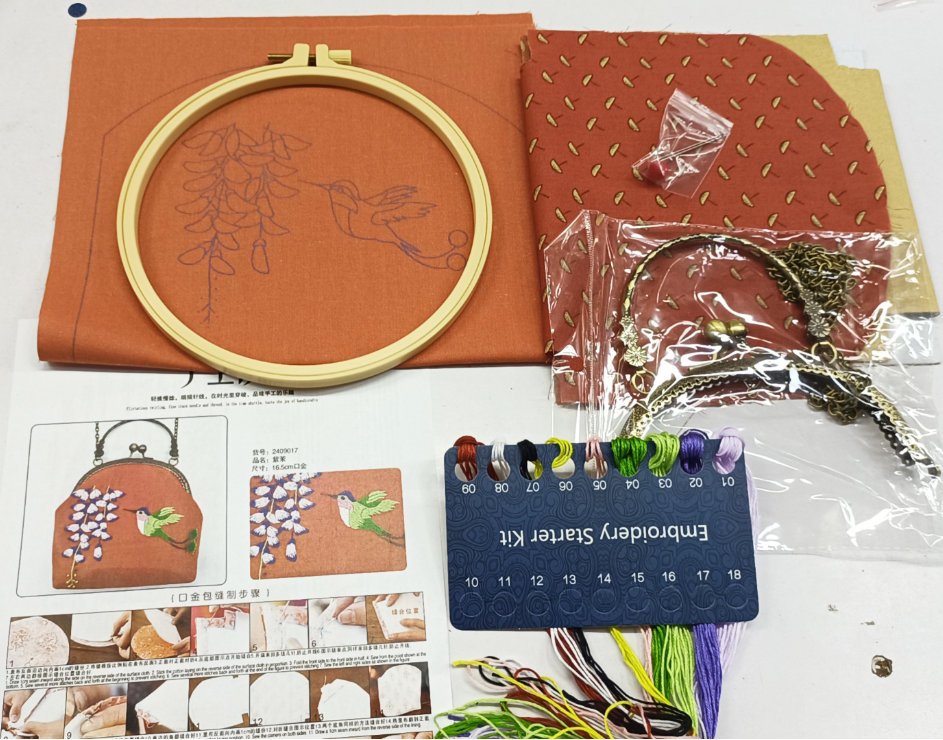 Embroidery Shoulder bag gold open, handmade creative crossbody tote bag for women,for gift