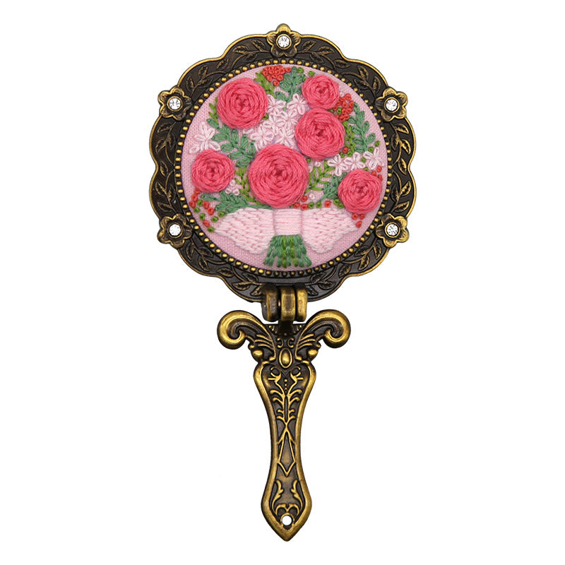 Embroidery make up mirror foldable