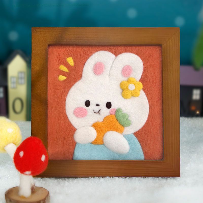 Wool felt needle kits-Rabbits