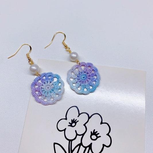 Micro crochet earring