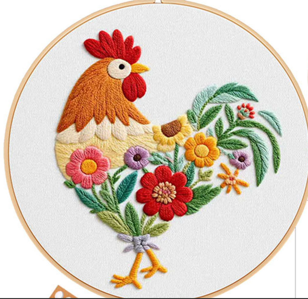 5pcs embroidery pattern collection-animal and flower mixed(water soluble pattern)
