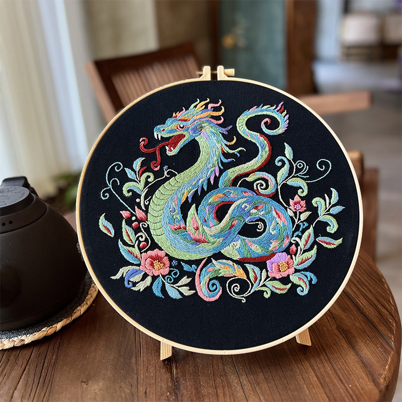 Snakes embroidery kits for beginner with fabric,thread,needles