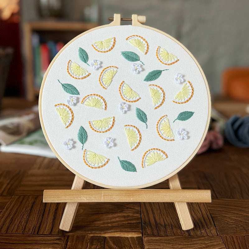 Maple leave emrboidery kit for beginner with fabric,needle,thread