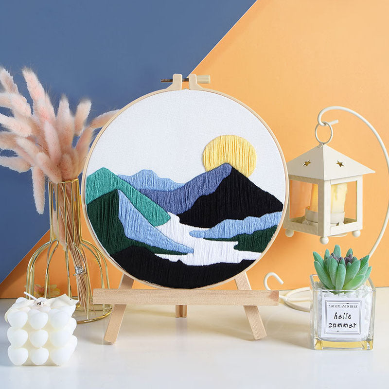 Embrodery kit for beginner-landscape cellection